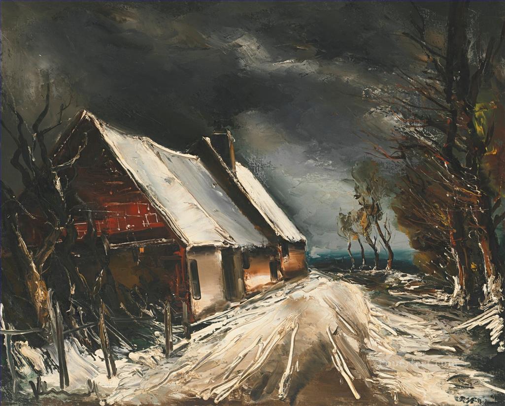 VILLAGE STREET IN THE SNOW Maurice de Vlaminck Oil Paintings